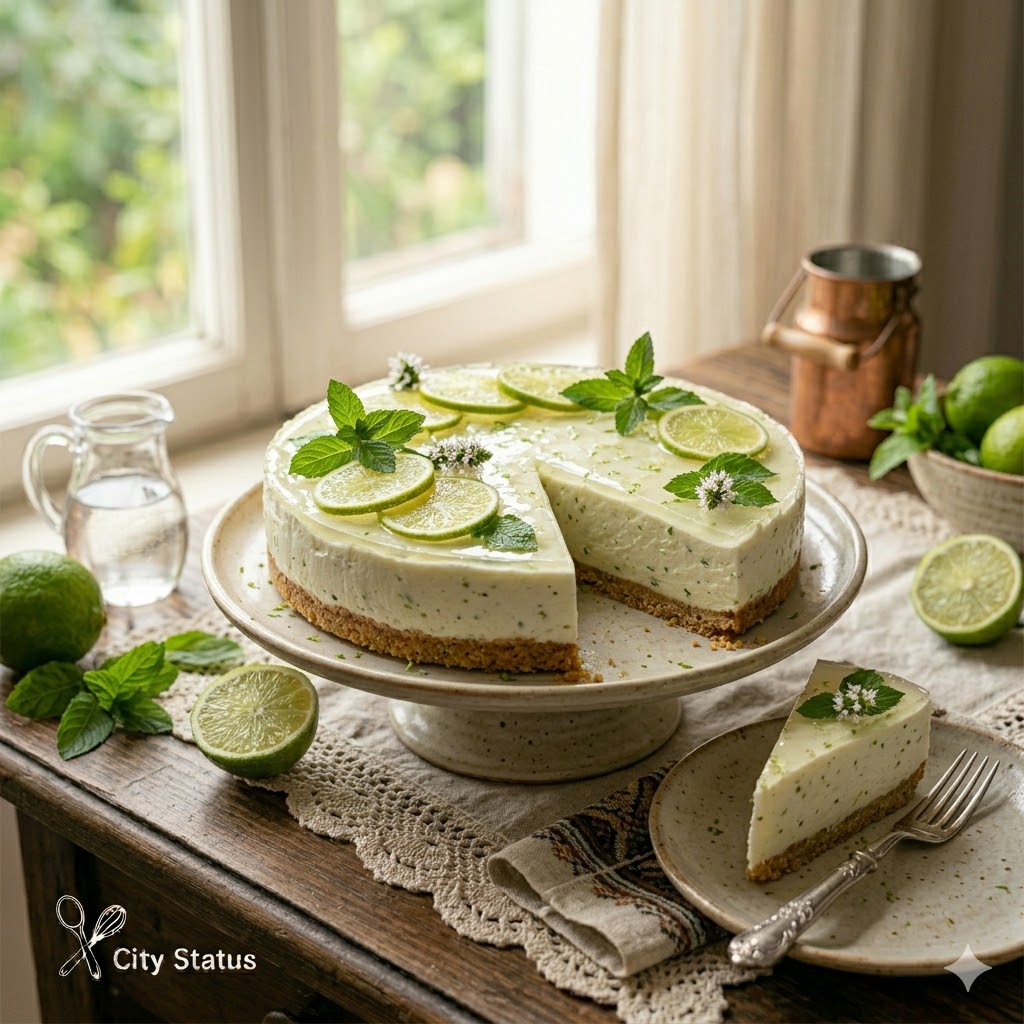 Cheesecake ψυγείου με λάιμ και δυόσμο 