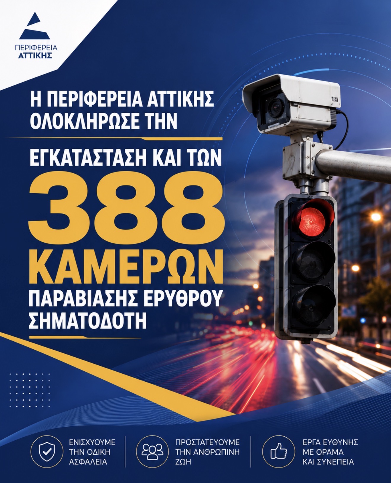 Ολοκληρώθηκε η εγκατάσταση 388 καμερών στους δρόμους της Αττικής 