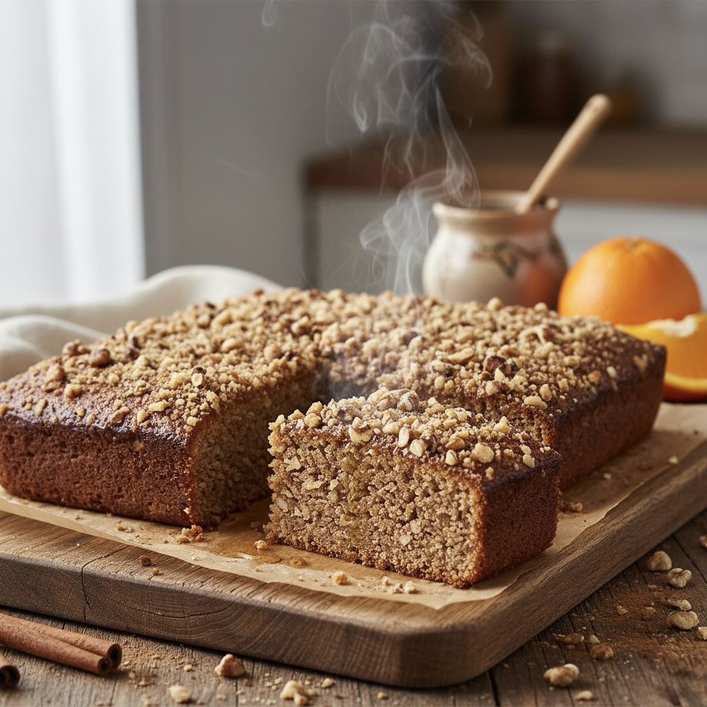 Υγιεινό κέικ μελομακάρονο χωρίς αλεύρι (με βρόμη & μπισκότα) 