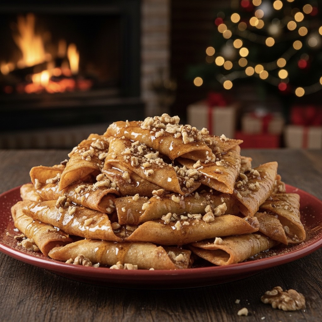 Παραδοσιακές δίπλες με μέλι & καρύδι  